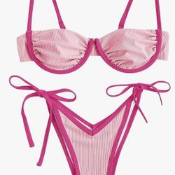 Zaful Women's Pink Bikini In Small Brand New With Tags