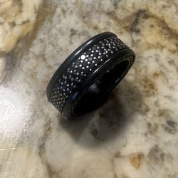 Authentic DAVID YURMAN 3 Row Full Black Diamonds REAL SILVER TITANIUM SIZE 10 New!!!