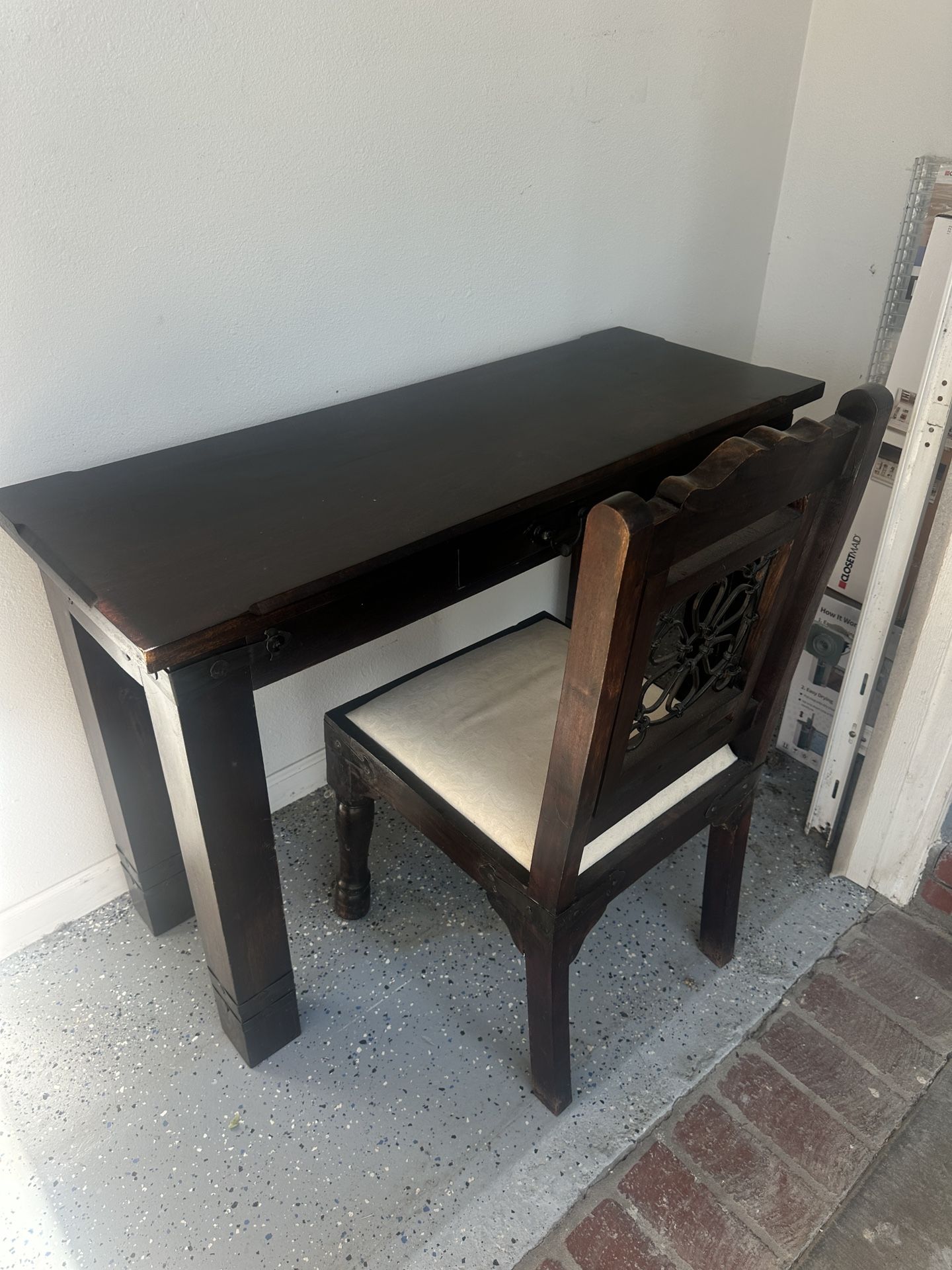 Solid wood desk and chair