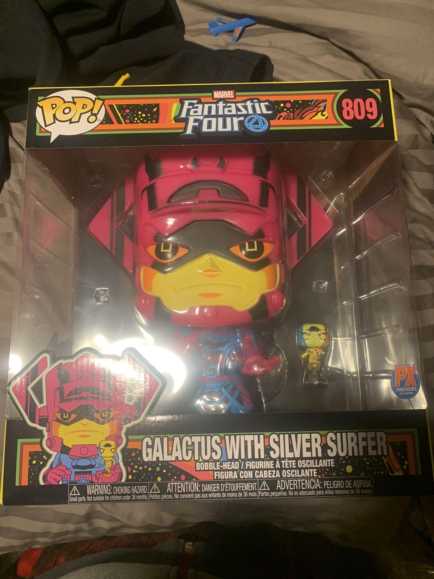 Funko Pop Marvel Galactus with Silver Surfer Black Light 10" Vinyl Figure Inhand