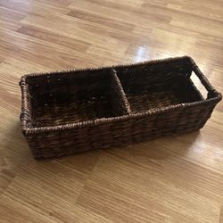 Wicker Tray Basket For Bathroom Accessories 