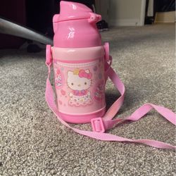 Hello Kitty Water Bottle With Strap 
