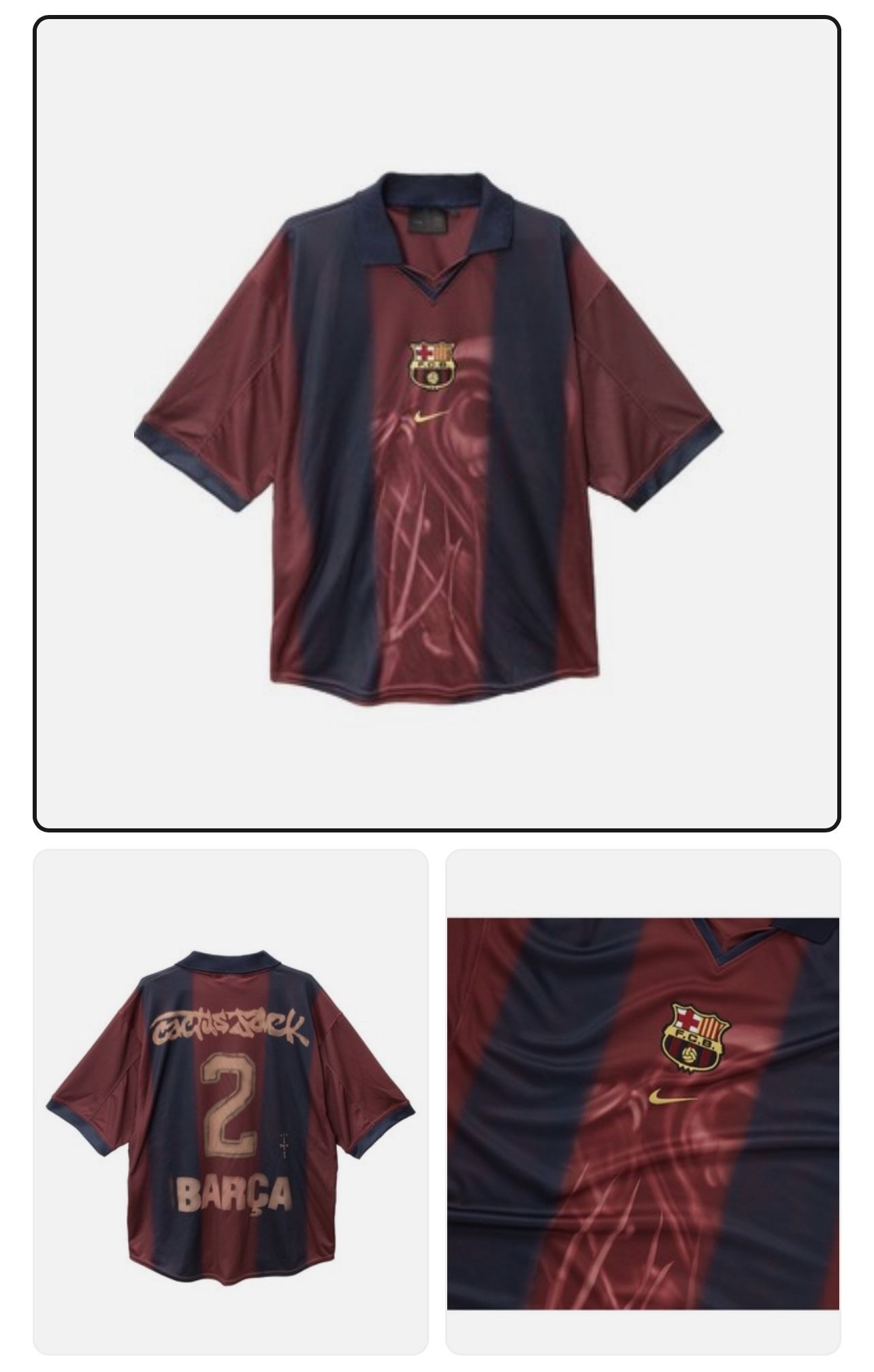 TRAVIS SCOTT FC BARCELONA RETRO 2000/2001 JERSEY SIZE L