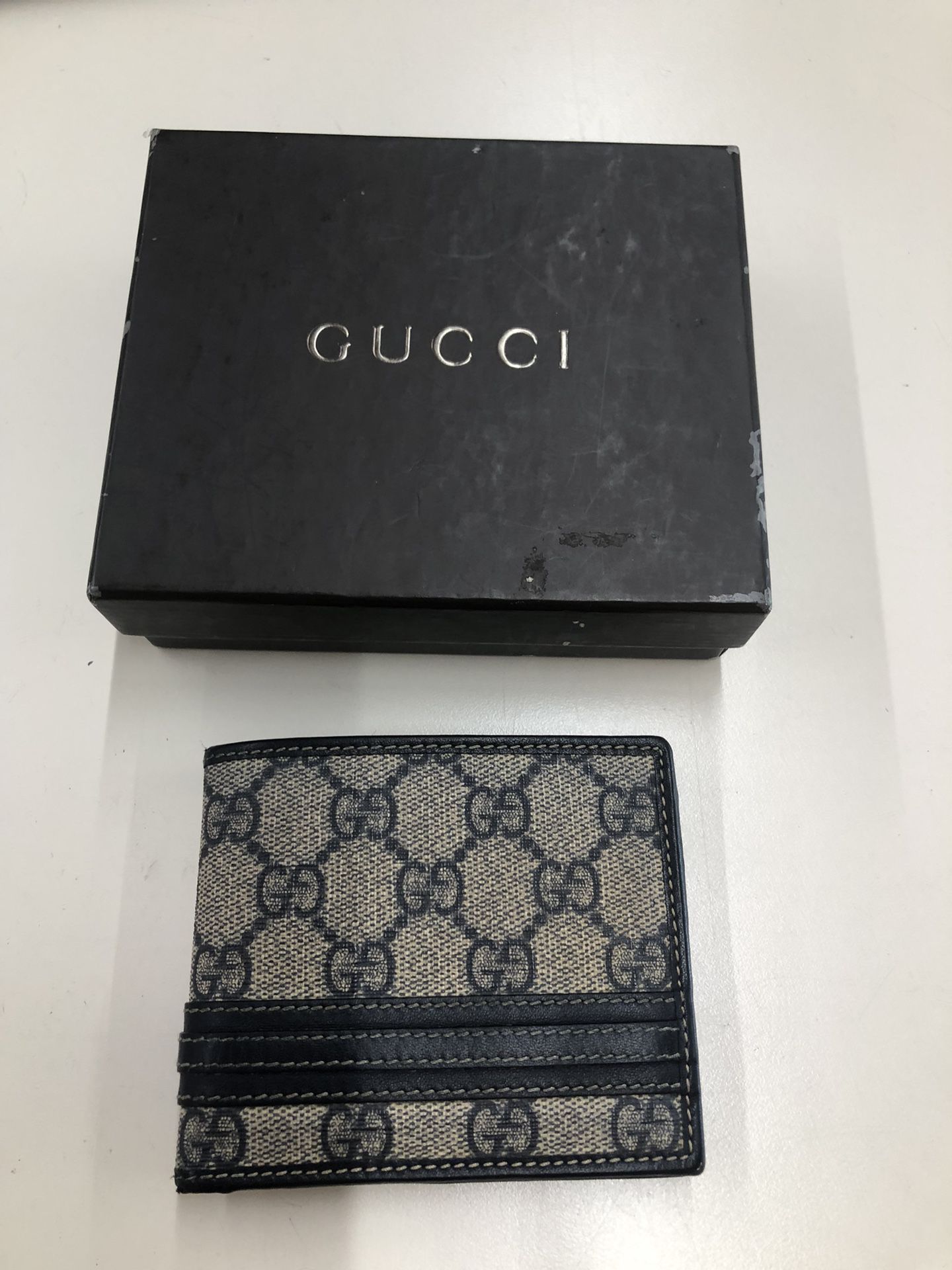Gucci GG Supreme Canvas and Leather Bifold Wallet