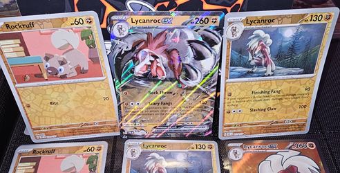 Lycanroc EX complete holofoil bundle (pokemon tcg)