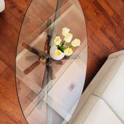 Oblong Glass Central Table 