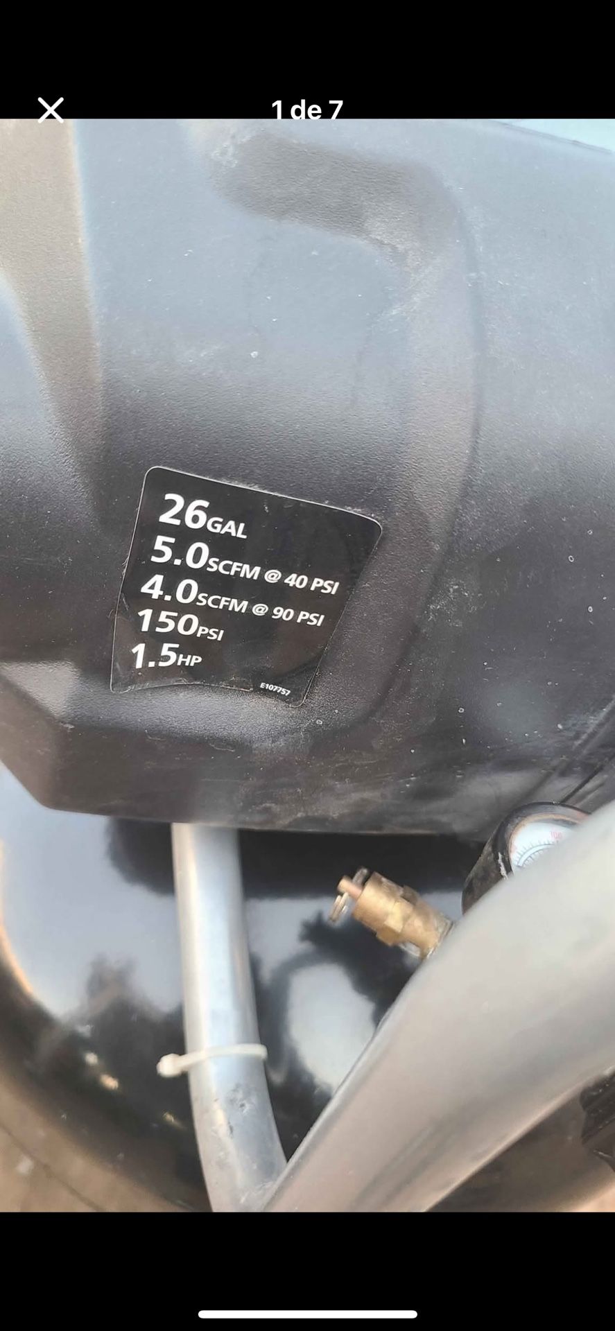 Husky air compressor, black, 26 gal