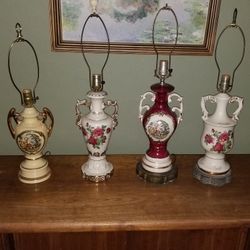 Table Lamps Antique Victorian Ceramic 