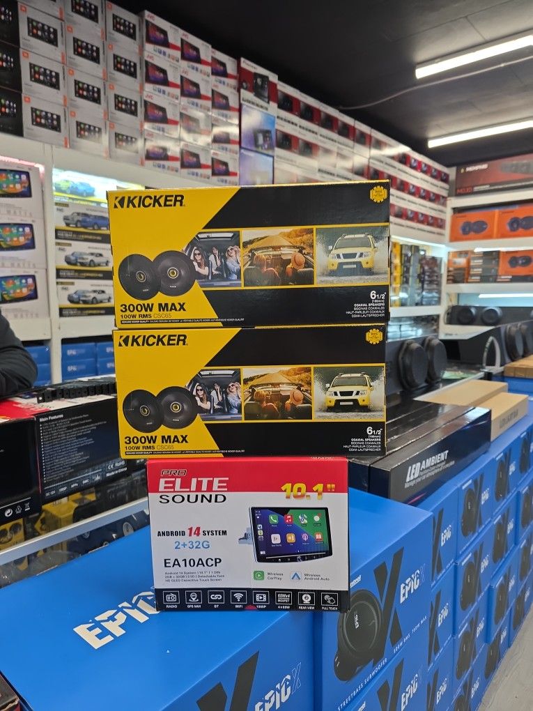 Kicker Speakers With 10 Inch Stereo Wireless Carplay