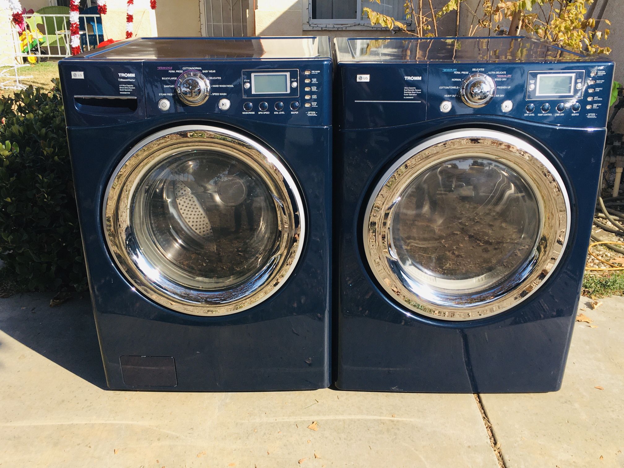 Beautiful Blue Lg Tromm Frontload Washer And Gas Dryer