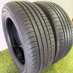 V317  225 55 18 98H   Hankook Kinergy GT  2 Used Tires 90%-95% Life 