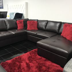 MODERN NEW MONTEREY BROWN SECTIONAL SOFA WITH STORAGE CHAISE ON SALE ONLY $1099. IN STOCK SAME DAY DELIVERY 🚚 EASY FINANCING 