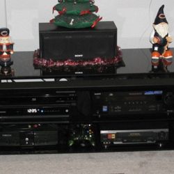 TV Stand With Steel Frame And Tempered Glass 