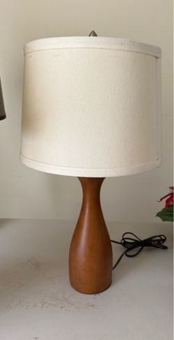 Faux Mid-Century Modern Wood Table Lamp
