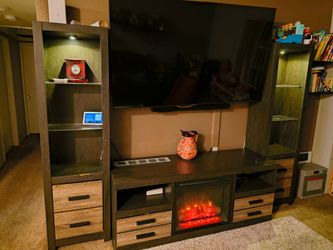 Entertainment Center with Electric Fireplace Insert