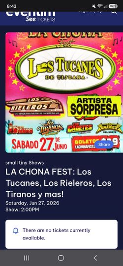 La Chona Fest VIP tickets