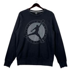 Nike Air Jordan Flight Club Sweatshirt Men’s  Black Fleece Jump Man SZ LARGE 