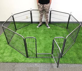 BRAND NEW $85 Pet 8-Panel Playpen, Each Panel (24” Tall X 32” Wide) Heavy Duty Dog Exercise Fence Gate Crate Kennel