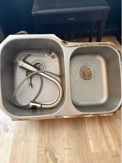 Kitchen sink plus faucet $75