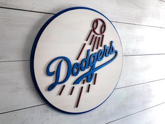 Dodgers 3D Maple Wood Sign