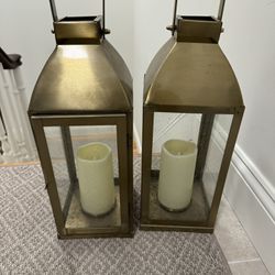 Lantern Candle Holder Bronze (x2)
