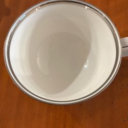 Princess House Exclusive Heritage White Silver Platinum Coffee Cup