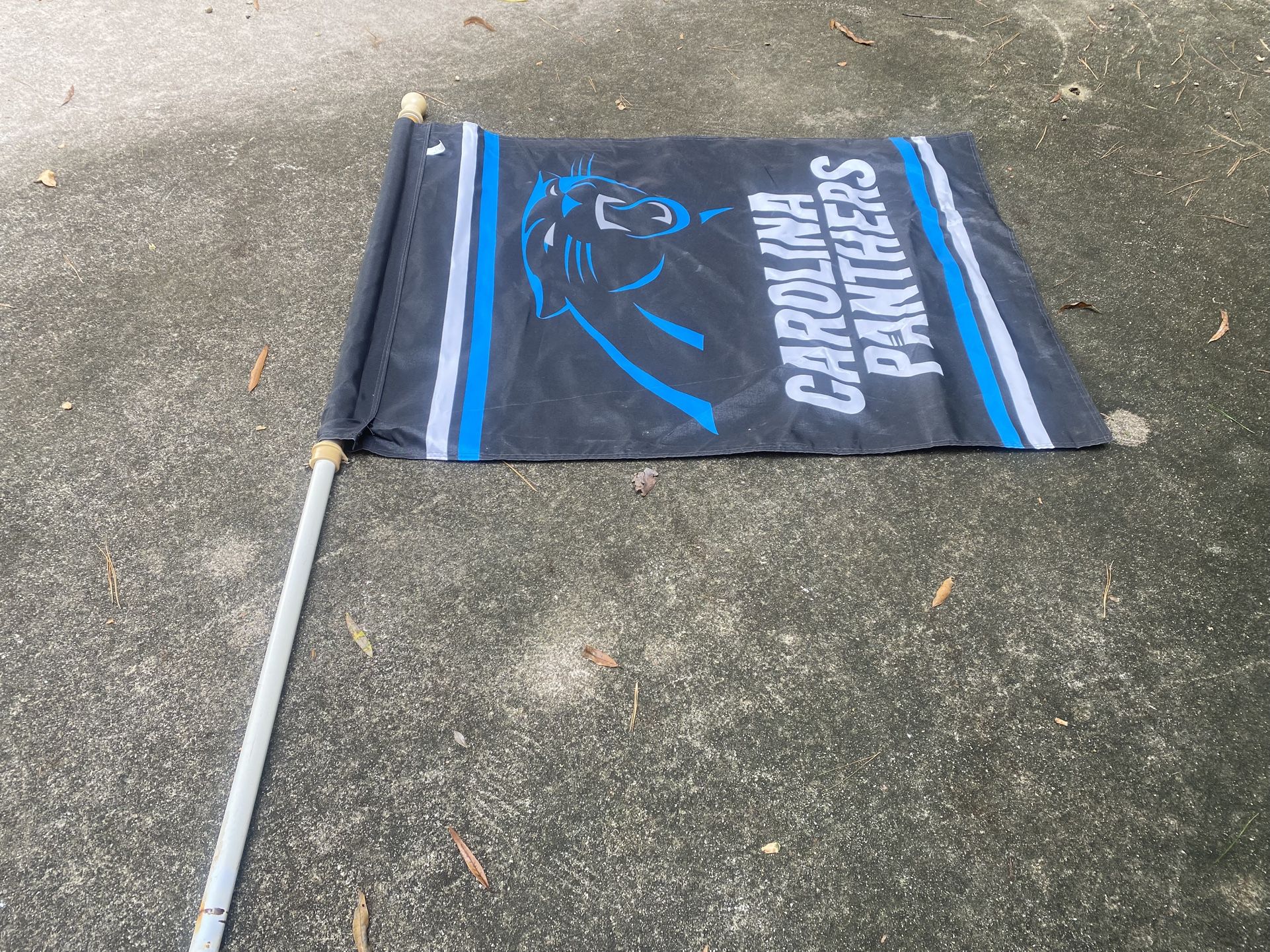 CAROLINA PANTHERS BANNER FLAG and POLE