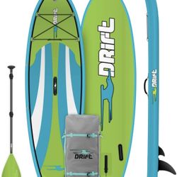 Kid's Drift Inflatable Stand Up Paddle Board, SUP with Adjustable Aluminum Paddle & Backpack Travel Bag