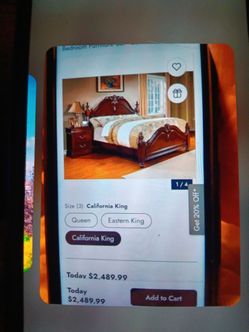 CALI KING CHERRYWOOD BEDFRAME