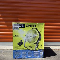 RYOBI ONE+ 18V Cordless Hybrid WHISPER SERIES 12 in. Misting Air Cannon Fan Kit