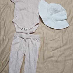 Baby Girl Pink Outfit Size 6-9 Mos 