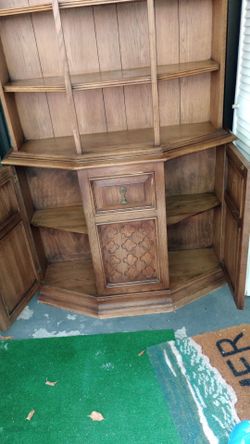 2 wood bookshel with storage.