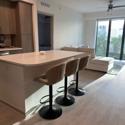 Bar Stools Set of 3 Modern Swivel Bar Chairs