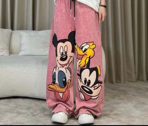 Disney Mickey & Friends Wide Leg Sweatpants Women’s S M L