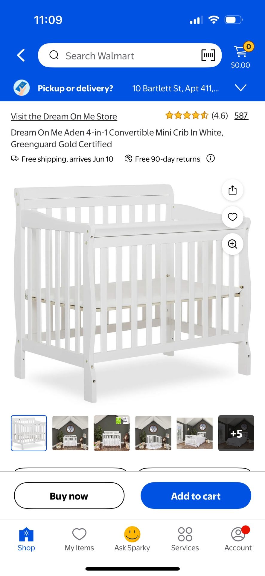 Dream on me Aden 4 in 1 Mini Crib