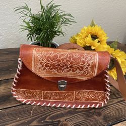 Mexican Leather Large Crossbody Purse