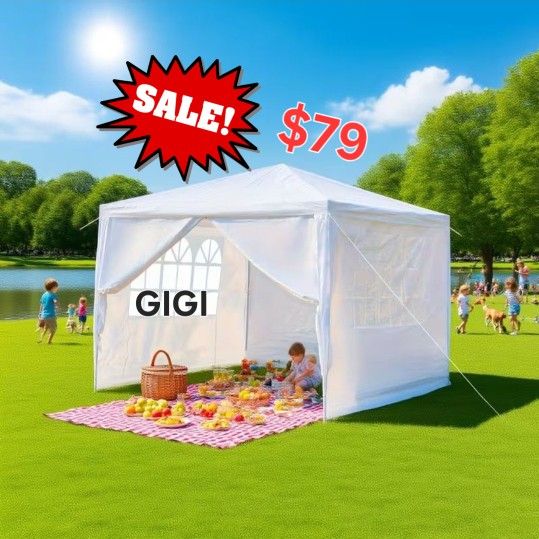 10 x 10 White Canopy Party Tent Wedding Tent Canopy With Sidewall