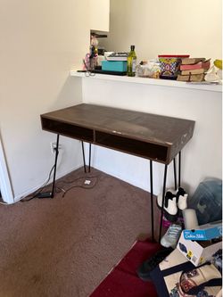 brown desk