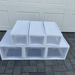 Sterilite Plastic Storage Drawer Bins (Set of 6)
