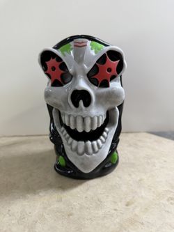 Monster Jam Grave Digger Truck Red Eye Light Up Skull Cup Mug Grim Reaper NEW!!!