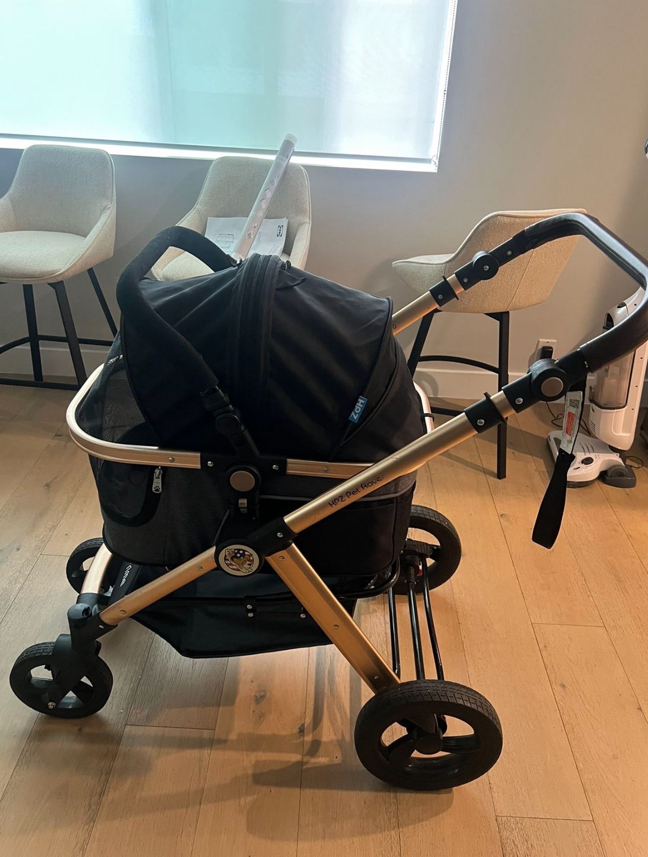 HPZ™ PET ROVER PRIME Luxury 3-In-1 Stroller For Small/Medium Dogs, Cats And Pets (Black) - Dog Stroller