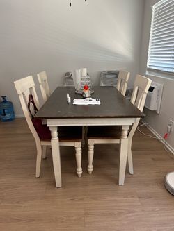 Farmhouse Dining Table with 4 Chairs