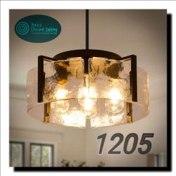 🌟 Modern Black Glass Drum Chandelier | 4-Light Dining Room, Kitchen Island, Foyer & Entryway Light Fixture