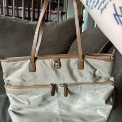 Michael Kors Tan Canvas Nylon Tote 