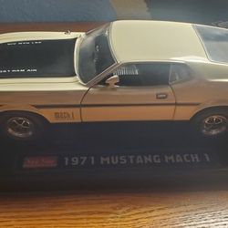 Sun Star 1971 Ford Mustang Mach I- White and Black -  1/18 scale - Diecast toy