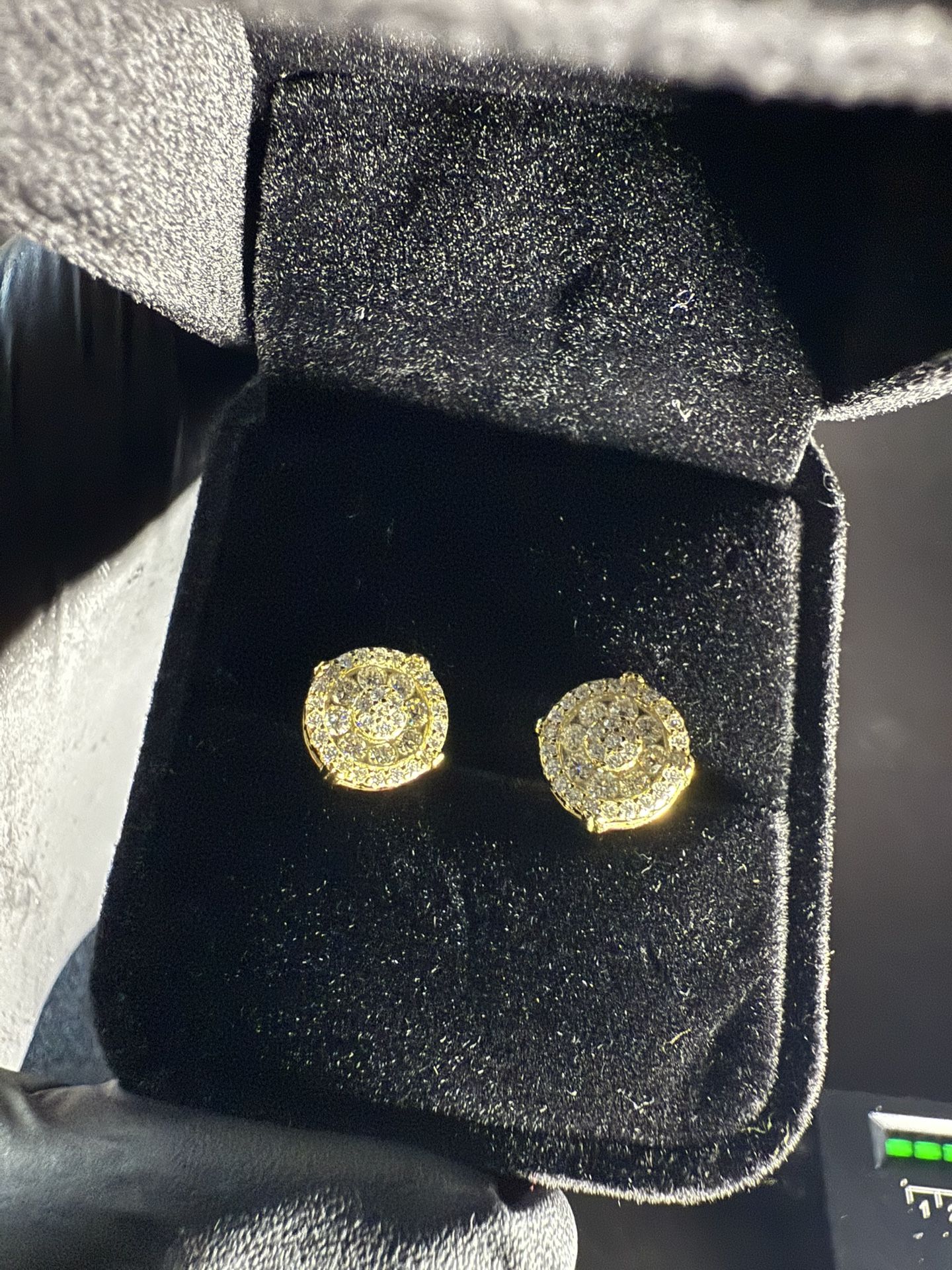 Orbit Cluster Men’s Gold Plated Moissanite Earrings