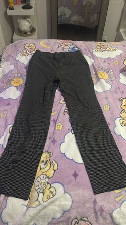 Black & White Plaid Flare Trousers