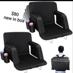 New Pack Of 2 Stadium Seats With Back Support 