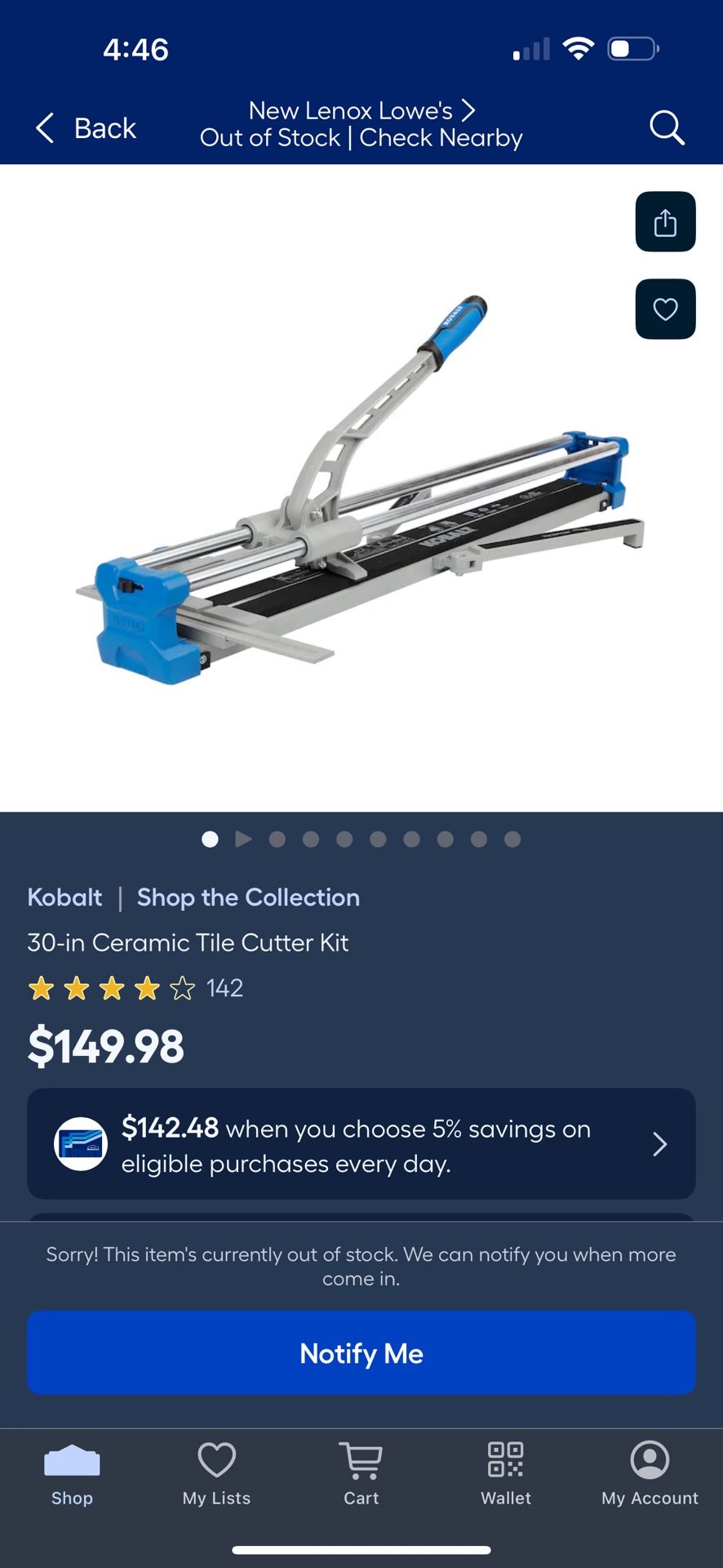New boxed 30-inch manual tile cutter