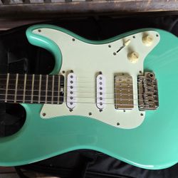 Schecter Nick Johnston Bareknuckle UPgrades HSS Electric Guitar Atomic Green Strat